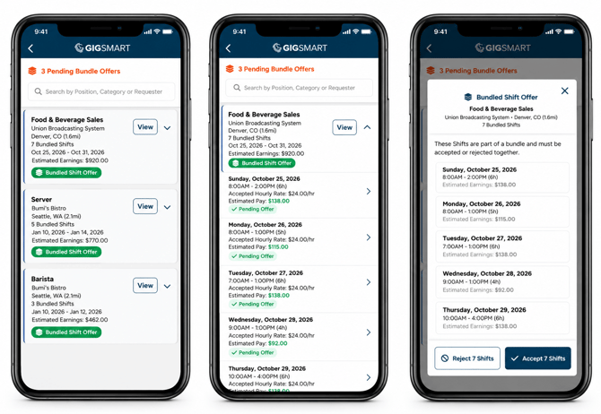 GigSmart Bundle Offers UI Flow