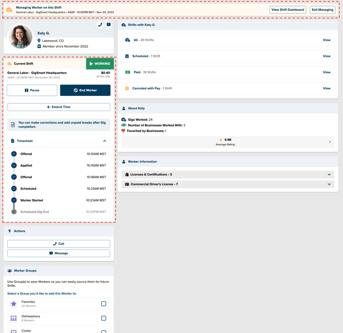 Worker Profile - Timesheet