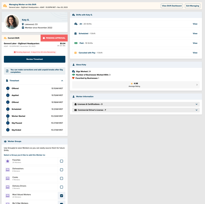 Worker Profile - Pending Approval 
